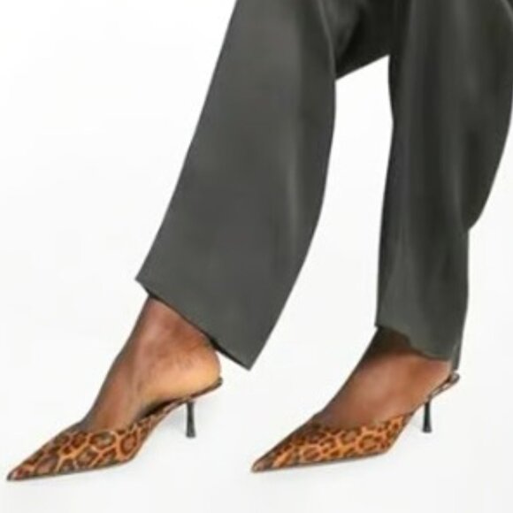 Wansseny Shoes - Wansseny, Leopard, Red Brown, Mules, Heels, Size 10, New